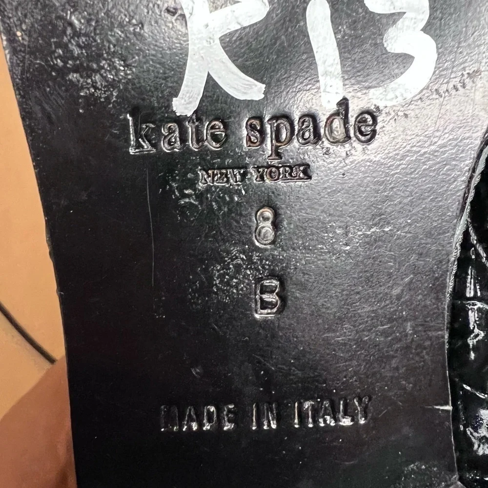 Kate Spade New York Black Patent Leather Oxford Shoes Italy Women’s Size 8B